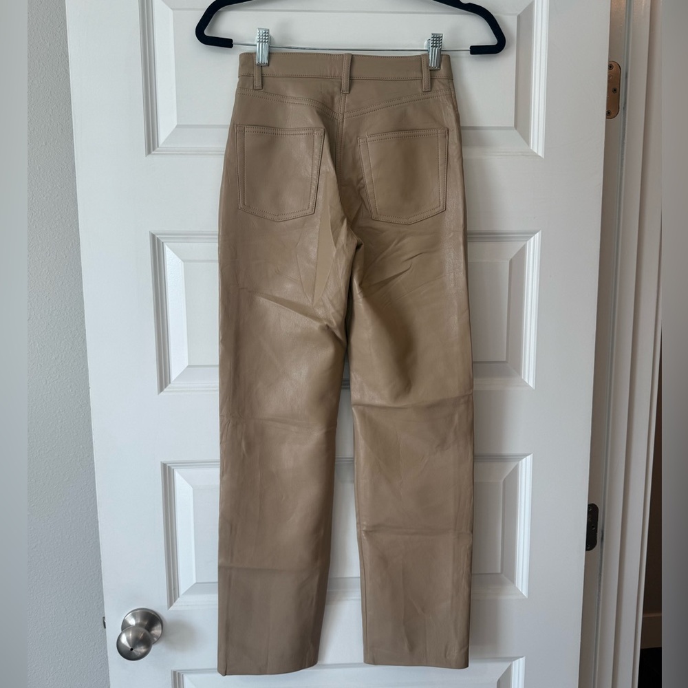 ARITZIA | Wilfred Melina Tan Vegan Leather Pants | SIZE 00 - Picture 5 of 5